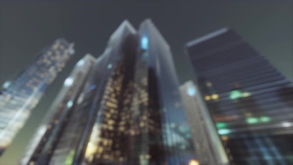 Abstract Blurred Bokeh at Night of City As for Business District Background alt