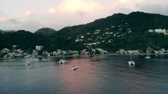 Yachts in the Bay of a Sea Resort