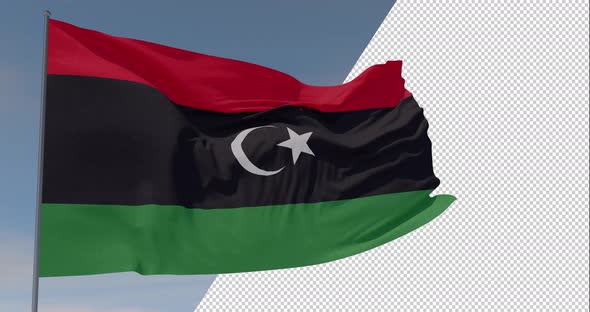 flag Libya patriotism national freedom, seamless loop, alpha channel