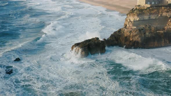 Aerial View of Beautiful Seascape in Remote Island Without People