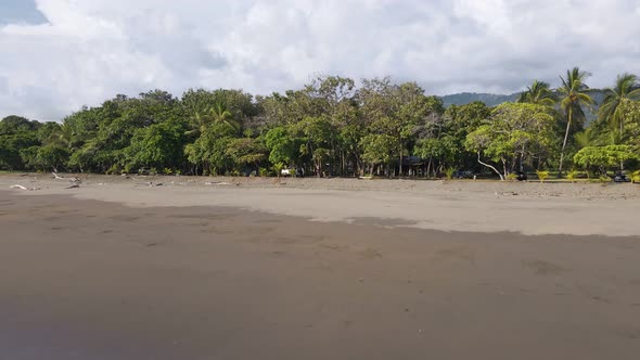 Shoreline of Playa Linda (Matapalo) a quiet tropical beach hidden away on the Central Pacific Coast