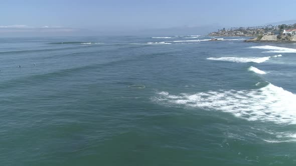 Aerial view of ocean waves