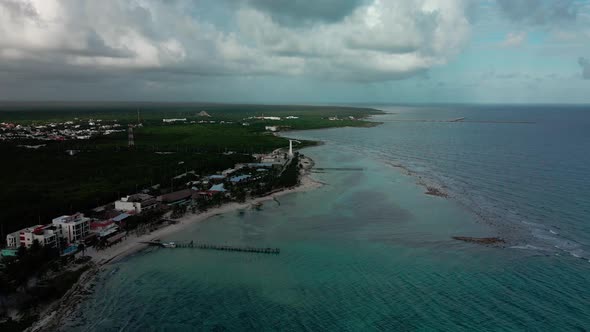 View of the beach of Mahahual near the coralreef