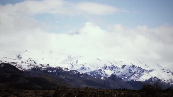 Clouds over Volcano in the Andes Mountains.