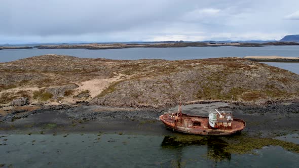 Iceland Abandoned Shipwreck on deserted Island