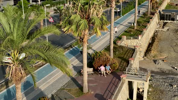 People walk around the embankment 4 K