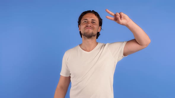 Goodlooking Funny Bearded Male in White Tshirt