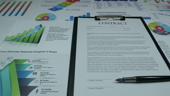 Business Contract On A Desk In A Modern Office