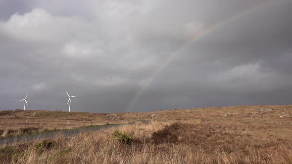 Wind Power Turbines on a Peat Bog Between Ardara and Portnoo, County Donegal - Ireland