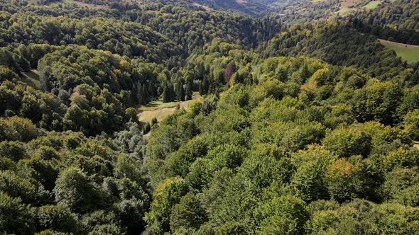 Aerial View of Carpathian Mountains