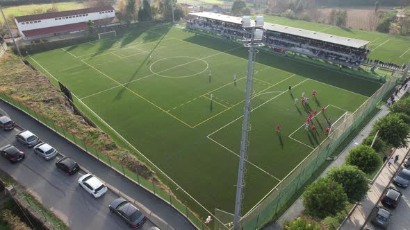 Soccer Players Aerial View