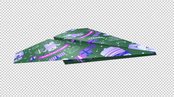 Xmas Paper Plane - Holiday Greeting - Transparent Loop alt