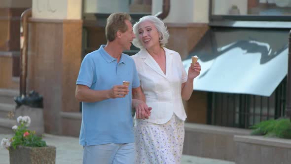 Mature Couple Walking and Smiling