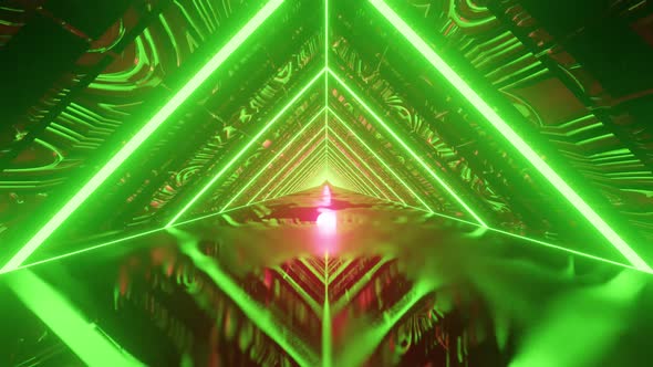 Green Square Vj Loop Tunnel Background 4K