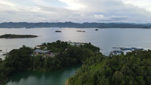 Aerial View of Fish Farms in Norway