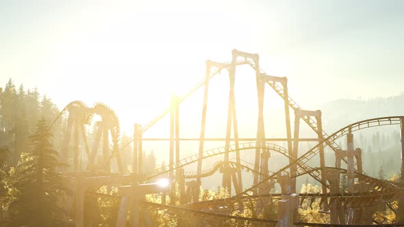 Old Roller Coaster at Sunset