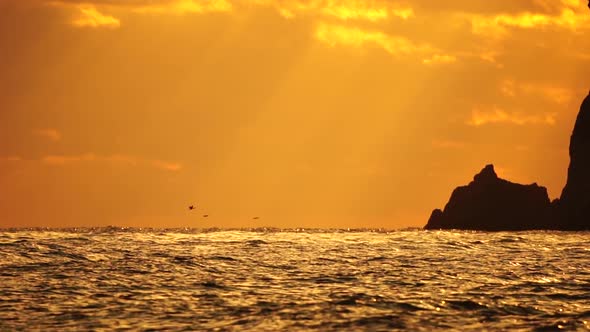 Abstract Nature Summer Ocean Warm Golden Sunset Sea Background