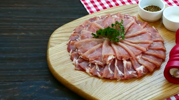 Raw fresh meat pork