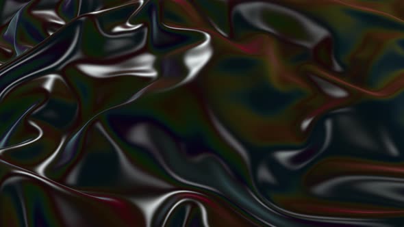 Abstract Black Silky Fabric Forms Beautiful Folds in the Air in Slow Motion