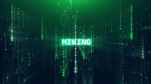 Mining Cryptocurrency Matrix Tower Animation