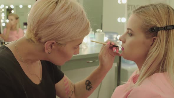 Beautiful Young Girl in a Beauty Salon