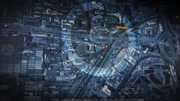 Urban Vehicle Surveillance Satellite Tracks Position Of Suspects Car On Map alt