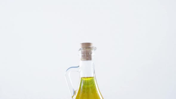 Cooking oil in glass container