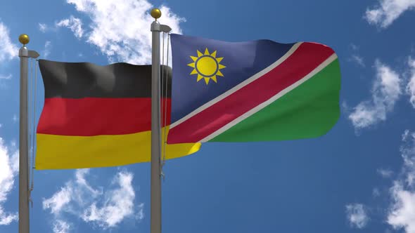 Germany Flag Vs Namibia On Flagpole