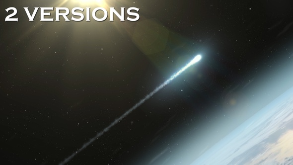 Meteor Asteroid  Entering Earth Atmosphere- 2 Pack