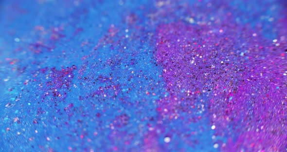 Glitter Ink Flow Paint Water Background Blue Pink