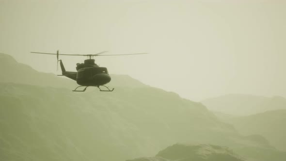 Slow Motion United States Military Helicopter in Vietnam alt