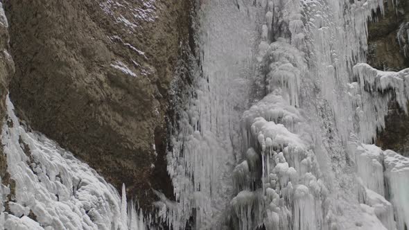 frozen beautiful waterfall in 4k resolution chegemsky waterfall gorge beautiful landscape