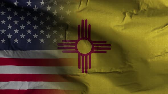 New Mexico State Usa Mixed Flag 4K