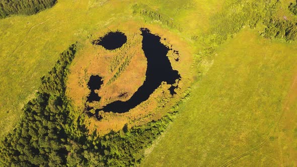 An Interesting Lake Seems to Laugh Slyly an Aerial View the Beauty of Nature