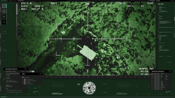 Military Hostile Tank Target Explosion On An Advanced Tracking Display