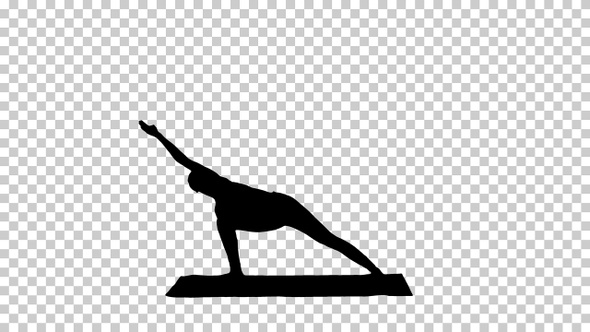 Silhouette  Yogi practicing , Alpha Channel