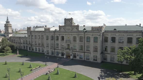 Kyiv. Ukraine. Kyiv Polytechnic Institute. Aerial View. Flat, Gray