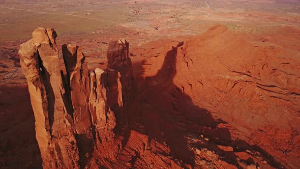 Flying over an amazing rock formation