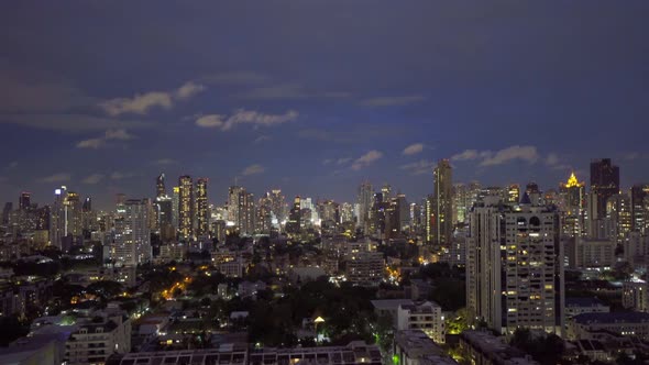 Aerial view of Sathorn, Bangkok Downtown. Financial district