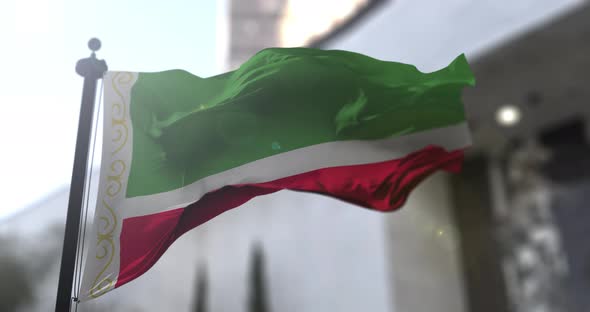Chechnya, Chechen Republic national flag waving