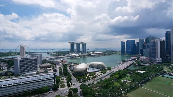 Time lapse of Building in Singapore city