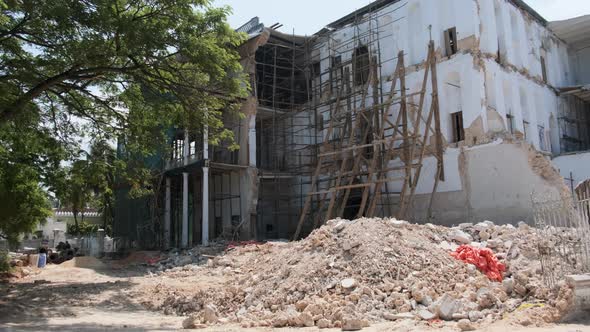 Collapsed Building of the House of Wonders in Stone Town Zanzibar Africa