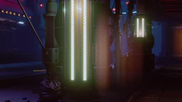 Neon Lights of Futuristic Sci Fi City alt
