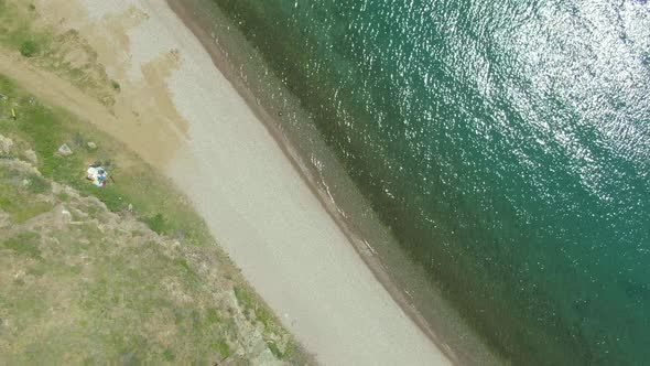 Beach and Lake View From Above