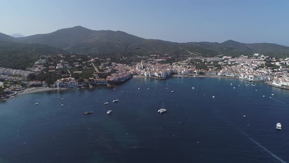 Aerial View of Cadaques Catalonia Spain