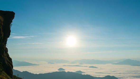 Sun Above Cloud At Mountain