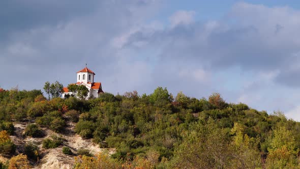 Church on Hill, Macedonia. Timelapse