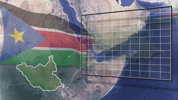 South Sudan Flag And Map Animation