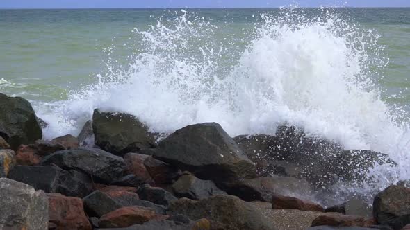 Rocky Shore and Splash of the Surf alt