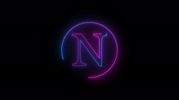 Blue Pink Neon Light N Text Intro Animation